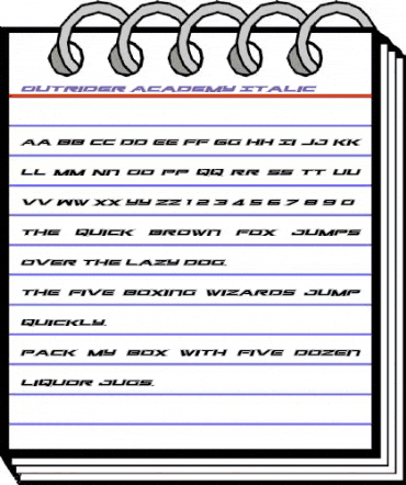 Outrider Academy Italic Italic animated font preview