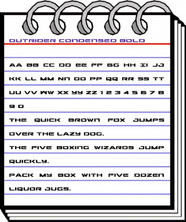 Outrider Condensed Bold Condensed Bold animated font preview