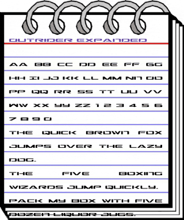 Outrider Expanded Expanded animated font preview