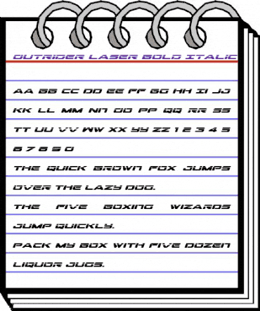 Outrider Laser Bold Italic Bold Italic animated font preview
