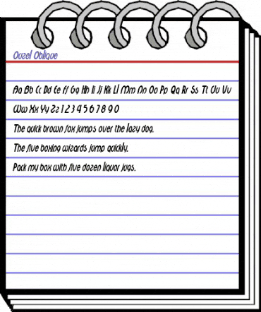 Ouzel Oblique animated font preview