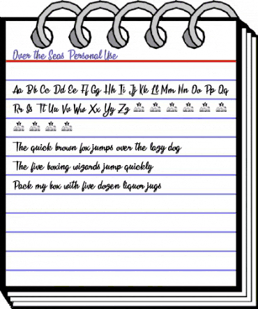 Over the Seas Personal Use Regular animated font preview