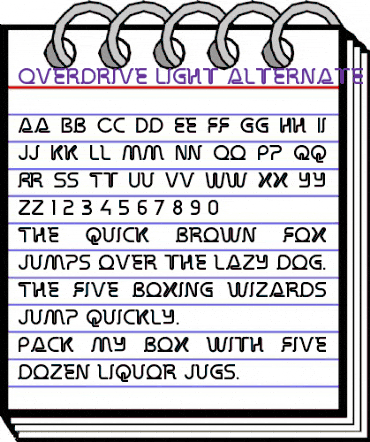 Overdrive Light Alternate Regular animated font preview