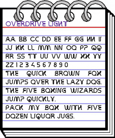 Overdrive Light Regular animated font preview