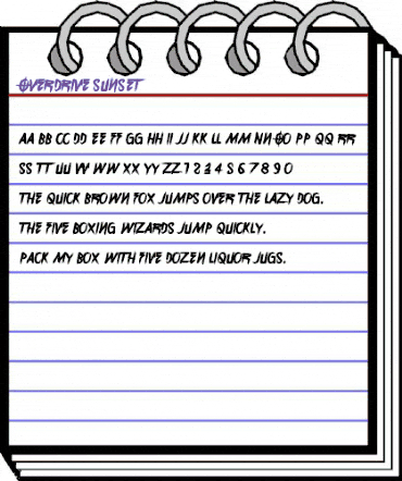 Overdrive Sunset Regular animated font preview