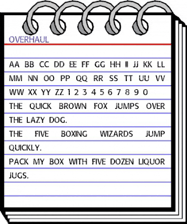 Overhaul Regular animated font preview