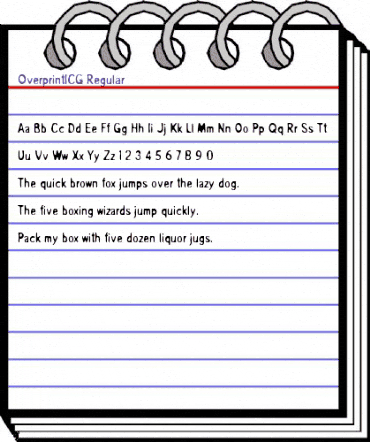 OverprintICG Regular animated font preview