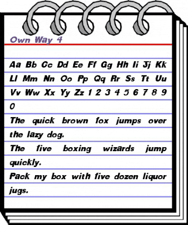 Own Way 4 Italic animated font preview