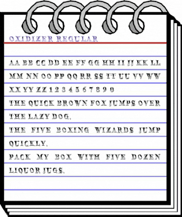 Oxidizer Regular animated font preview