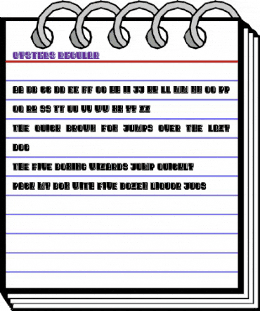 Oysters Regular animated font preview