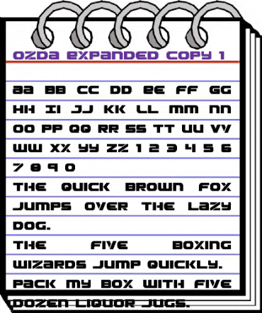 Ozda Expanded Expanded animated font preview