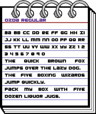 Ozda Regular animated font preview