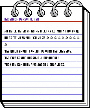 Ozobarof Personal Use Regular animated font preview