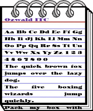 Ozwald ITC Regular animated font preview