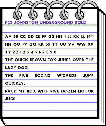 P22 Johnston Underground Bold animated font preview