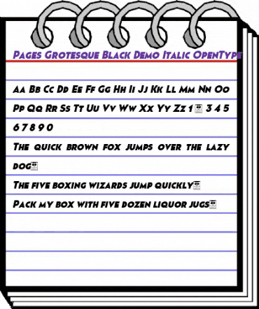 Pages Grotesque Black Demo Italic animated font preview Pages Grotesque Black Demo Italic animated font preview