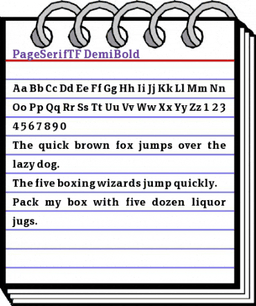 PageSerifTF-DemiBold Regular animated font preview