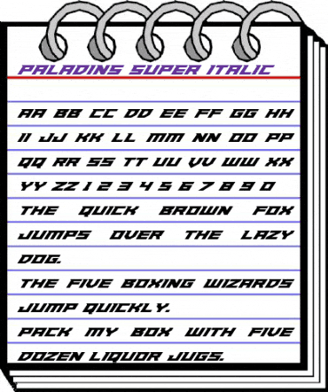 Paladins Super-Italic Italic animated font preview Paladins Super-Italic Italic animated font preview
