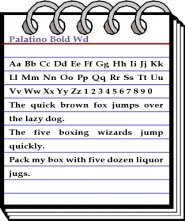Palatino-Bold Wd Regular animated font preview