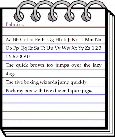 Palatino Regular animated font preview