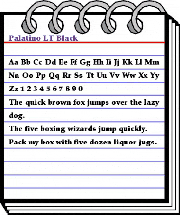 Palatino LT Black Regular animated font preview Palatino LT Black Regular animated font preview