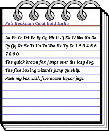 Pali Bookman Cond Regular animated font preview Pali Bookman Cond Regular animated font preview