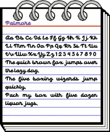 Palmore Regular animated font preview