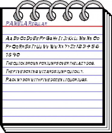 PAMELA Regular animated font preview