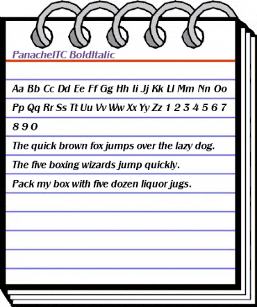 PanacheITC Bold Italic animated font preview
