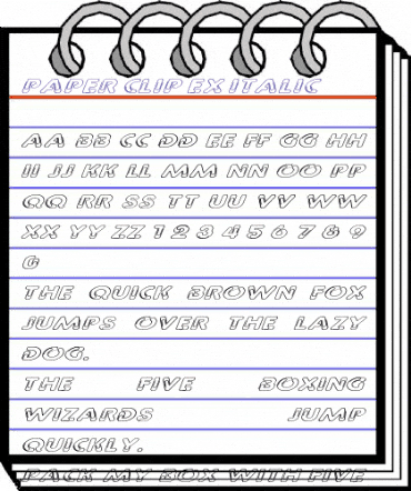 Paper Clip Ex Italic Italic animated font preview