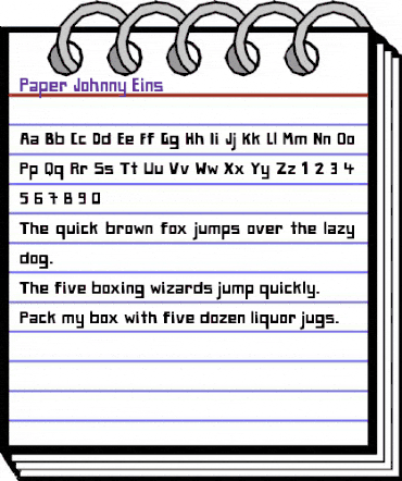 Paper Johnny Eins Regular animated font preview Paper Johnny Eins Regular animated font preview