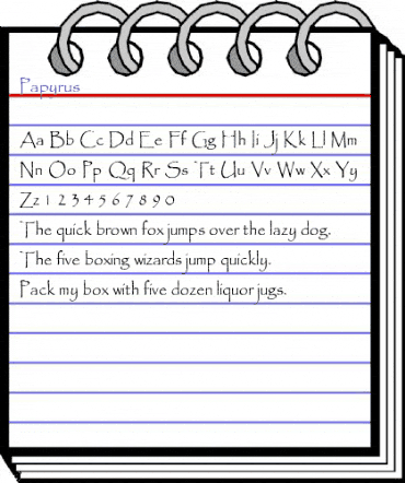 Papyrus Regular animated font preview Papyrus Regular animated font preview