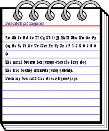 ParadeTight Regular animated font preview