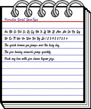 Paradise Script Regular animated font preview