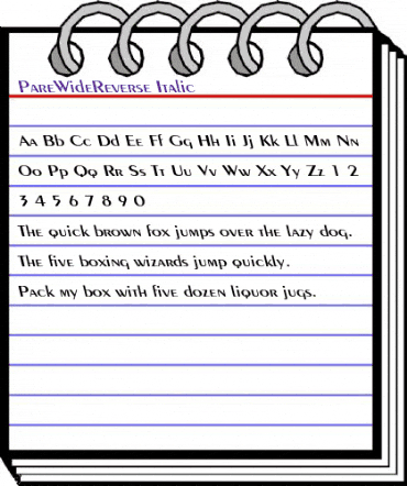 PareWideReverse Italic animated font preview PareWideReverse Italic animated font preview