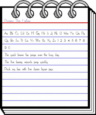 Parisian-Thin Hollow Regular animated font preview