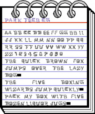 Park Tech CG Regular animated font preview