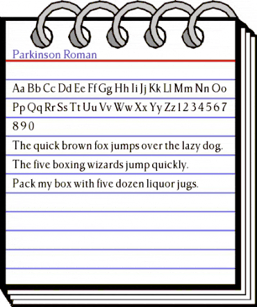Parkinson Regular animated font preview Parkinson Regular animated font preview