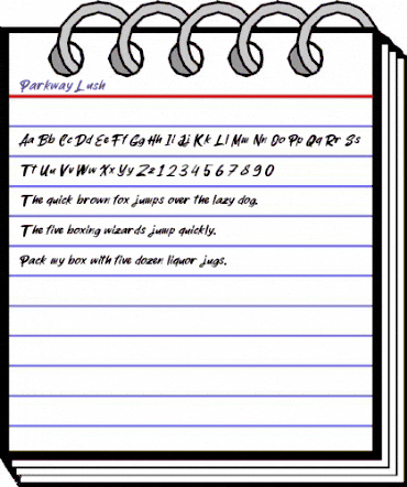 Parkway Lush Regular animated font preview