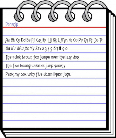 Parsnip Normal animated font preview