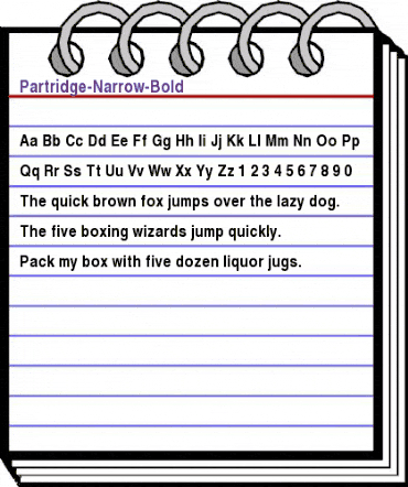 Partridge-Narrow-Bold Regular animated font preview Partridge-Narrow-Bold Regular animated font preview