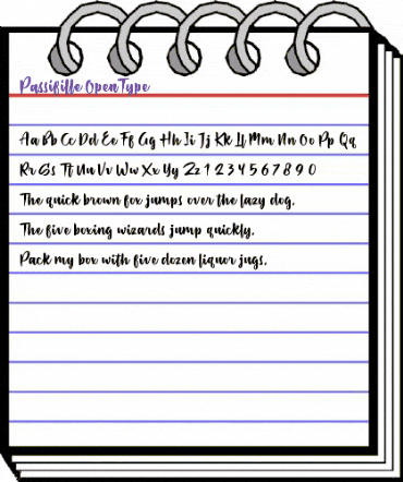 Passifille Regular animated font preview