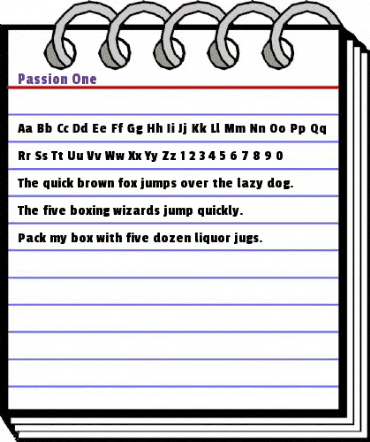 Passion One Regular animated font preview