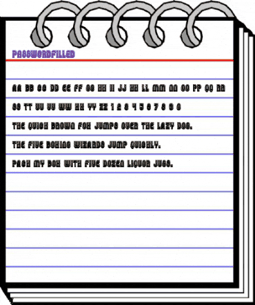 Password Filled Regular animated font preview