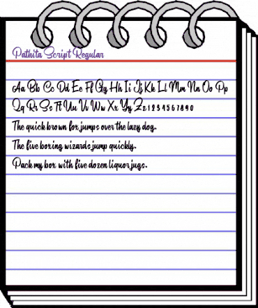 Pathita Script Regular animated font preview