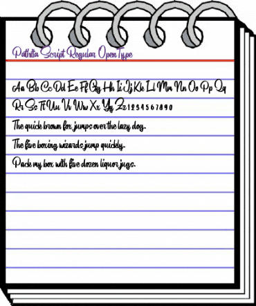 Pathita Script Regular animated font preview