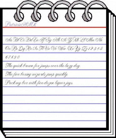 PatriciaHMK Regular animated font preview