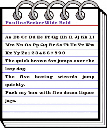 PaulineBeckerWide Bold animated font preview