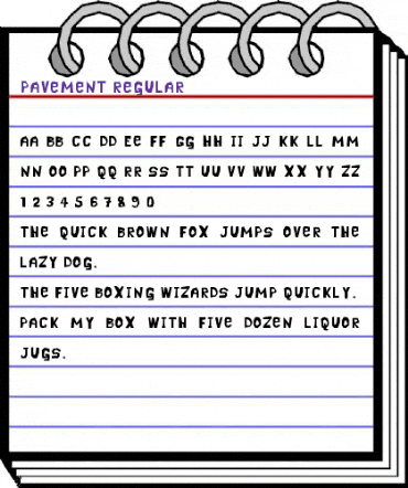 Pavement Regular animated font preview