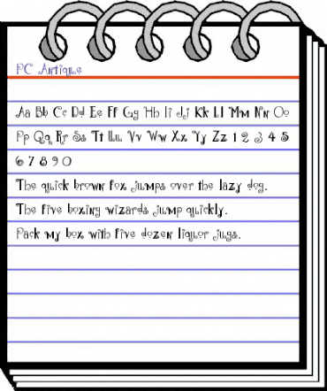 PC Antique Regular animated font preview